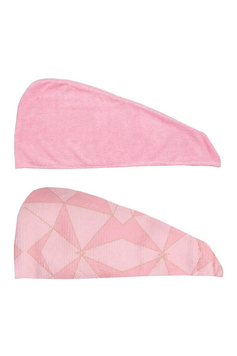 Two pink quilted headbands on a white background