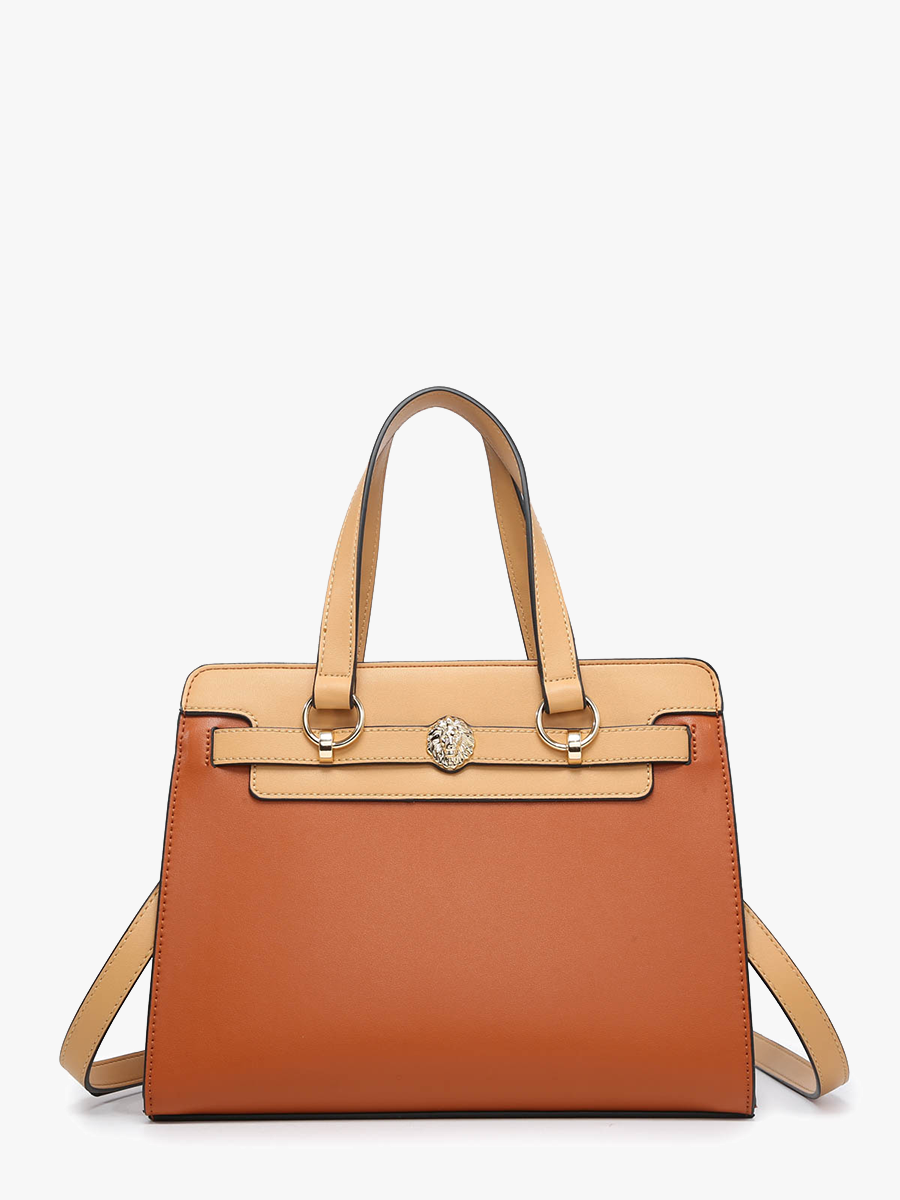 PP2048 Lexie Two-Tone Lion Satchel w/ Wallet
