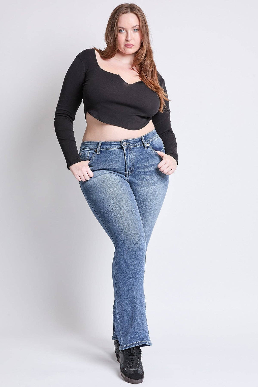 Mid Rise Stretch Bootcut Jeans