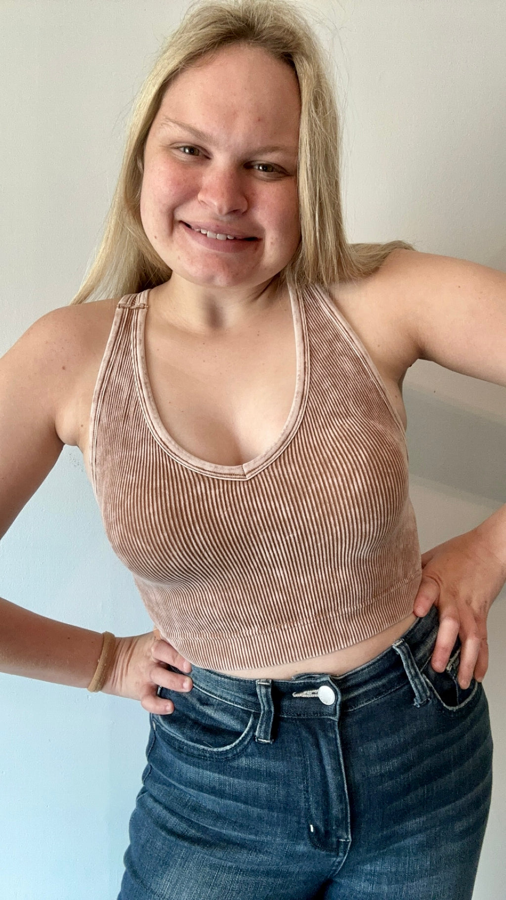 Ribbed Cropped Razorback Tank