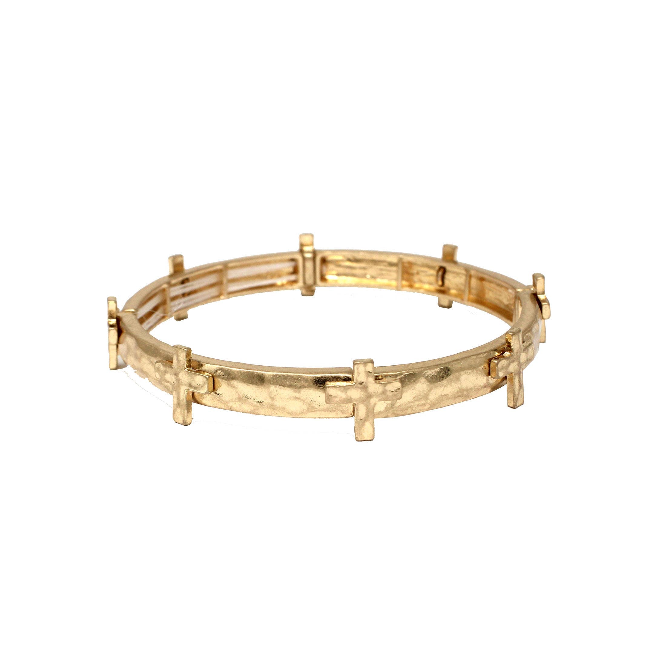 Gold bracelet on a white background