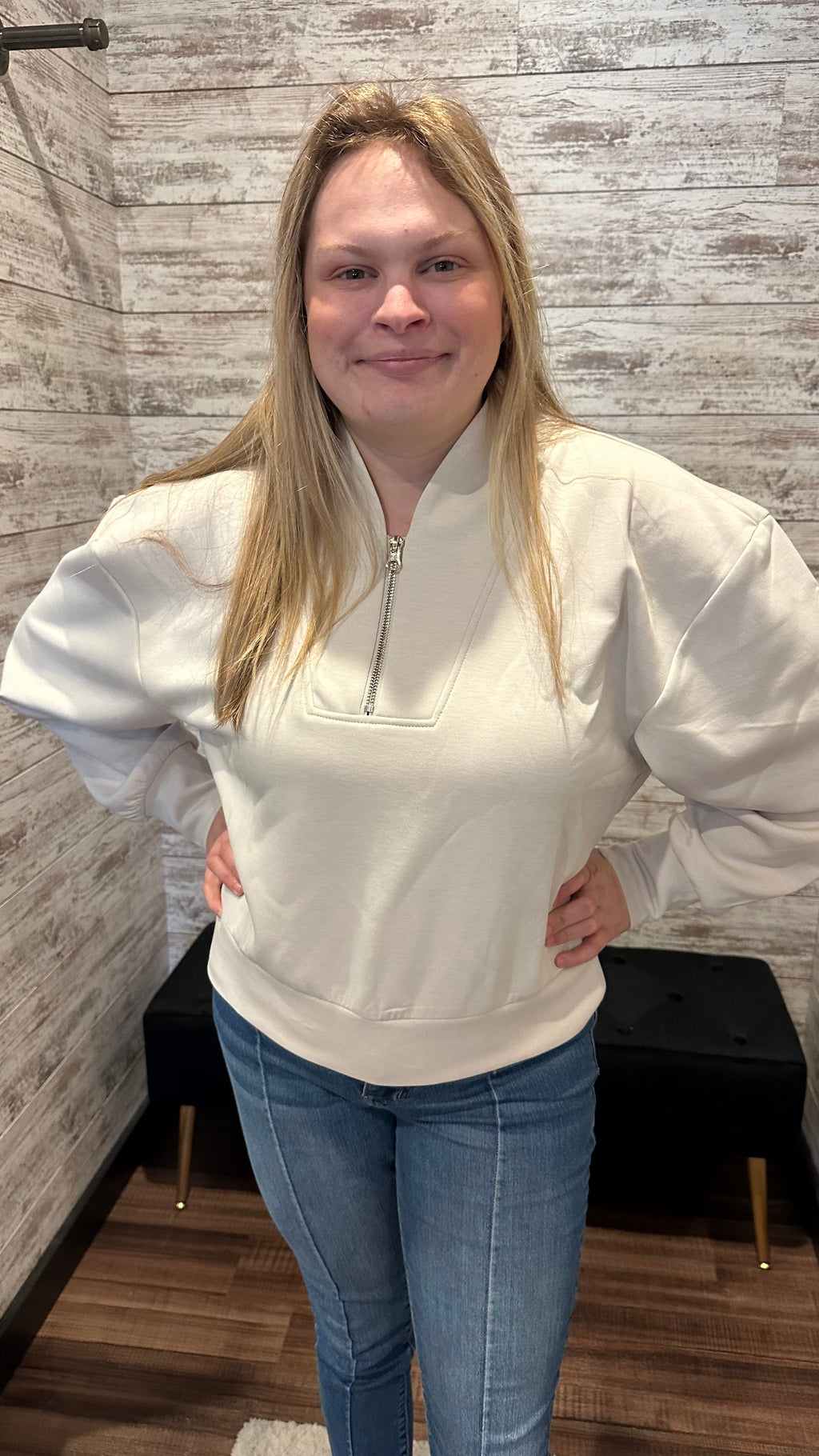 Sand Beige Fleece Half Zips