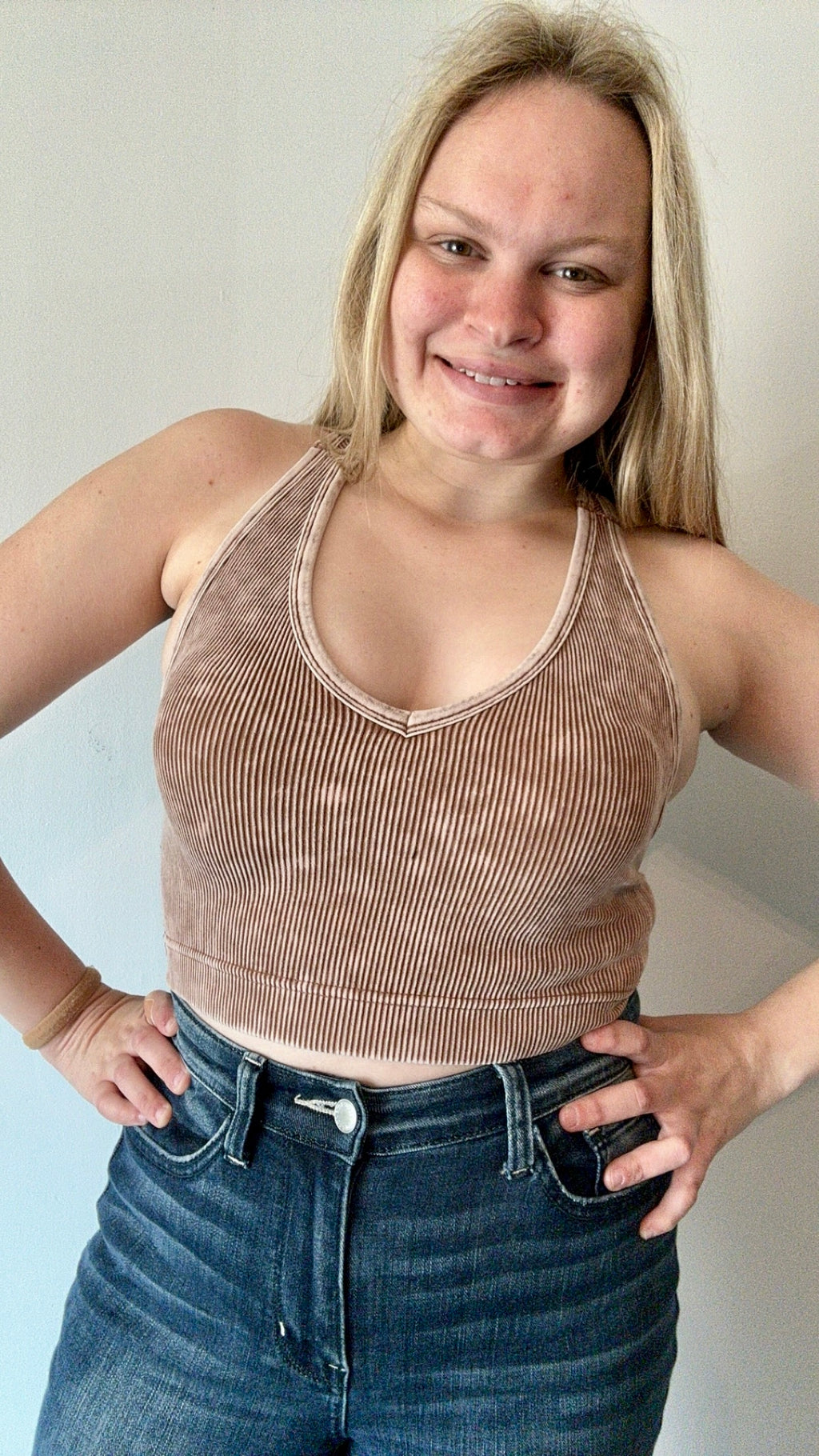 Ribbed Cropped Razorback Tank
