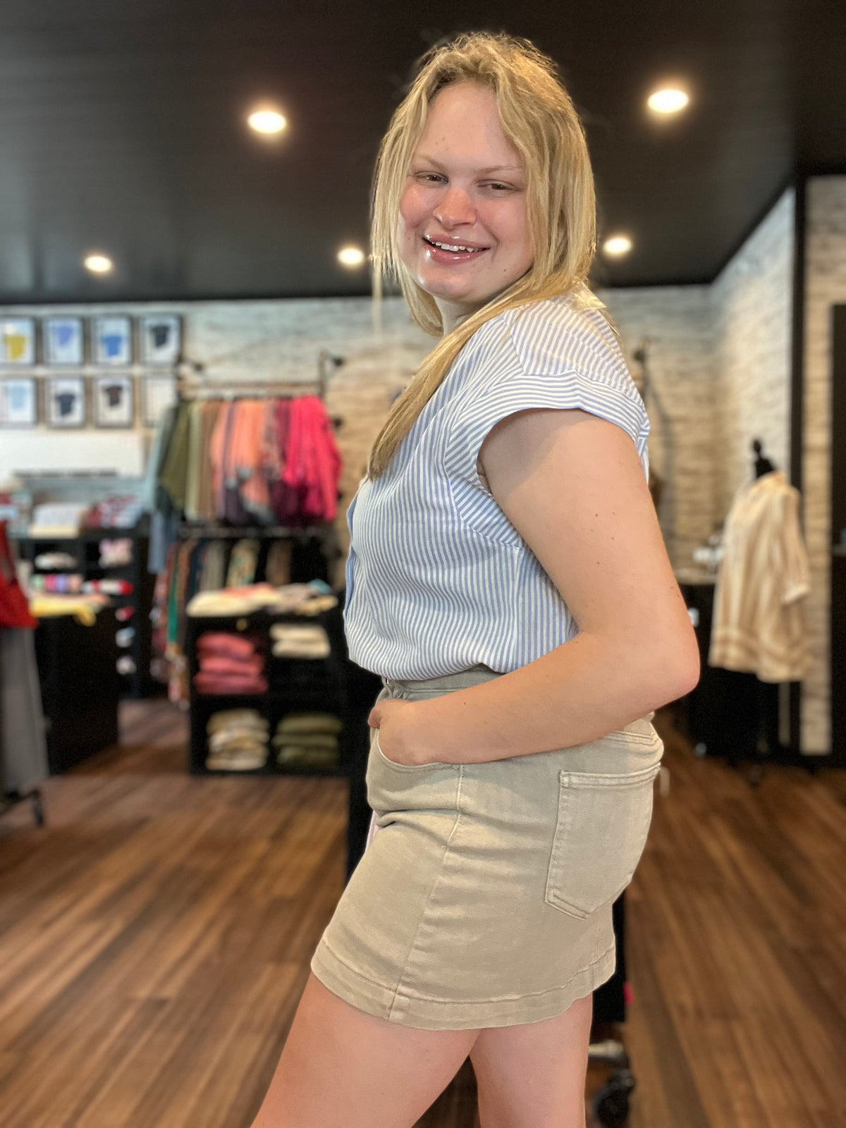 Light Blue Button Down Blouse