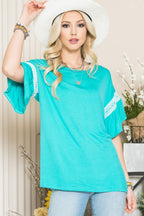 160/161 Ruffle Sleeve Top