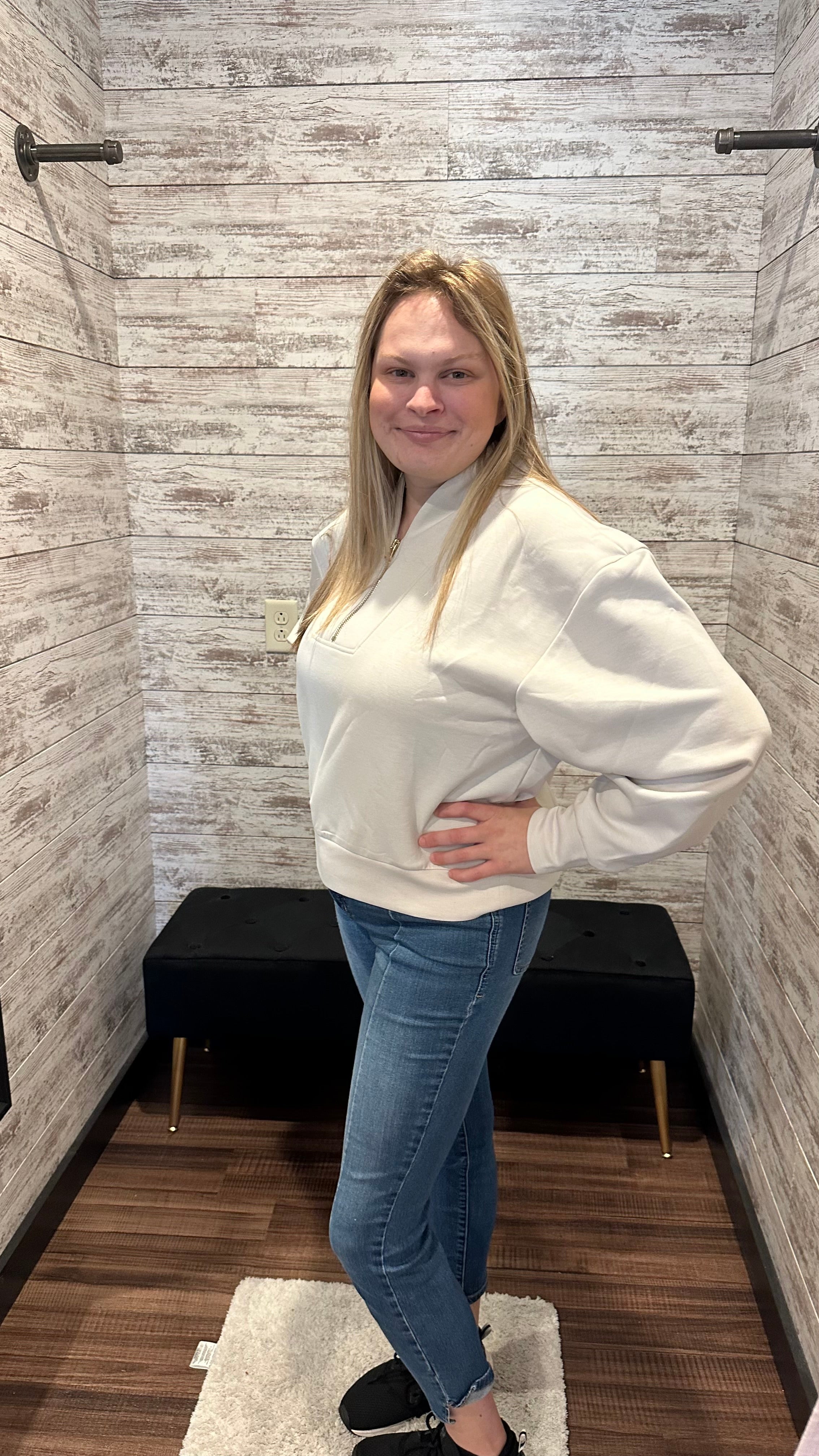 Sand Beige Fleece Half Zips