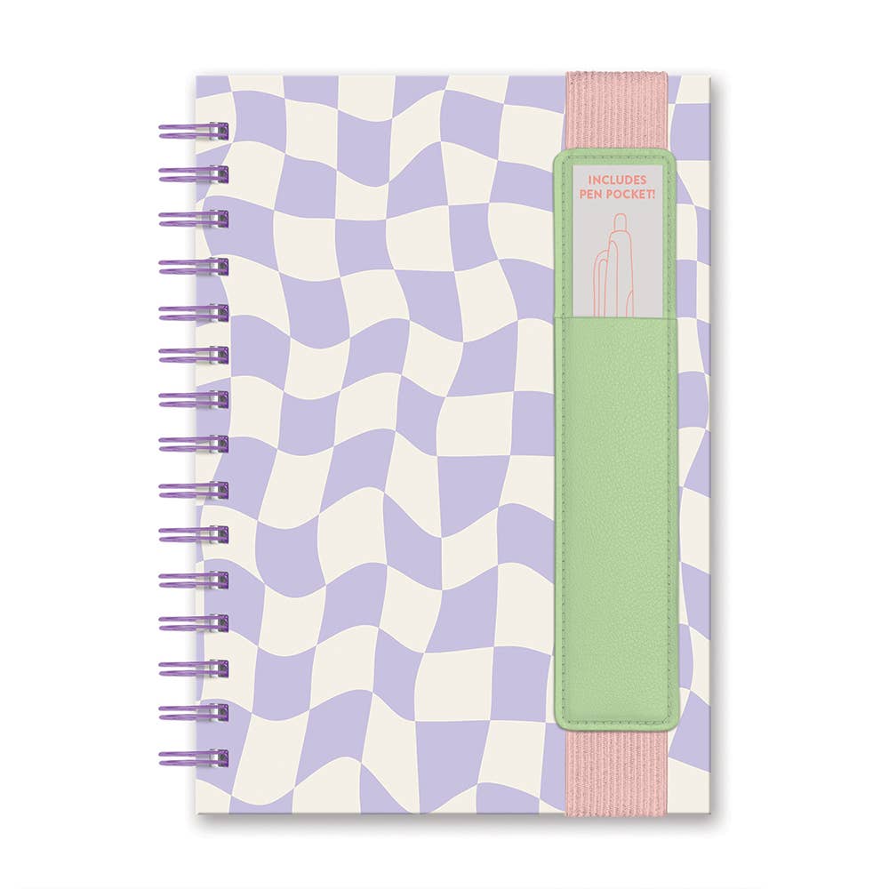 Checkered Oliver Notebook with Pen Pocket