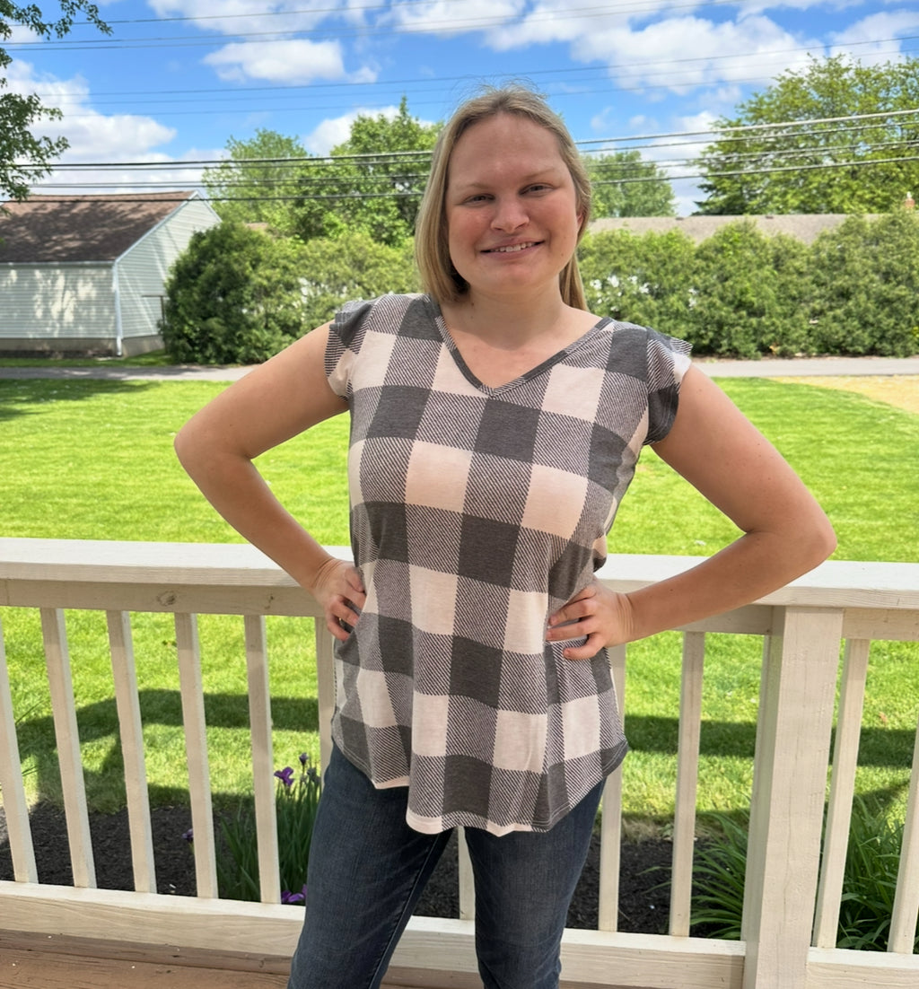 165 Gray V-Neck Open Back