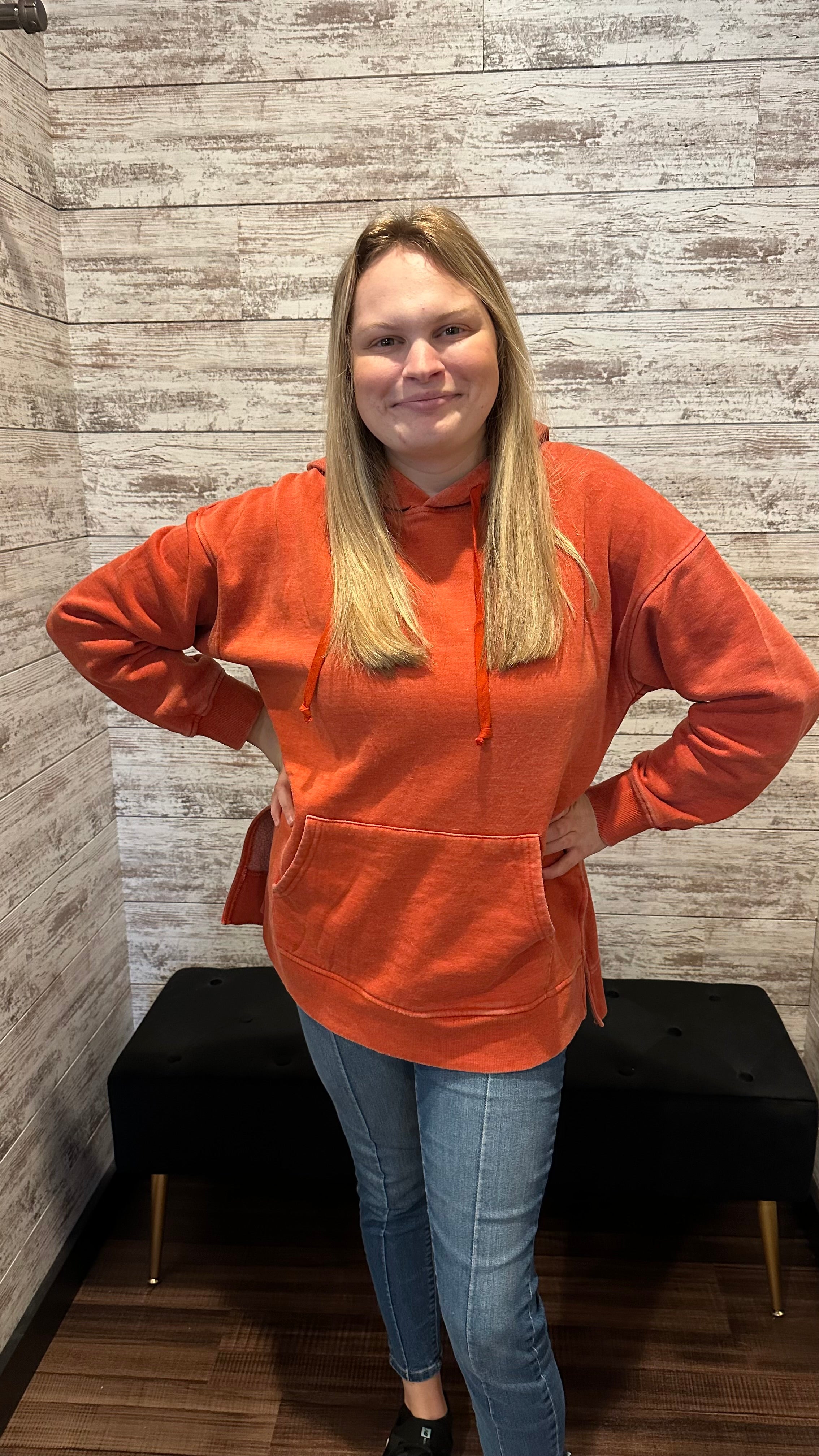 Rust Vintage Wash Hoodie