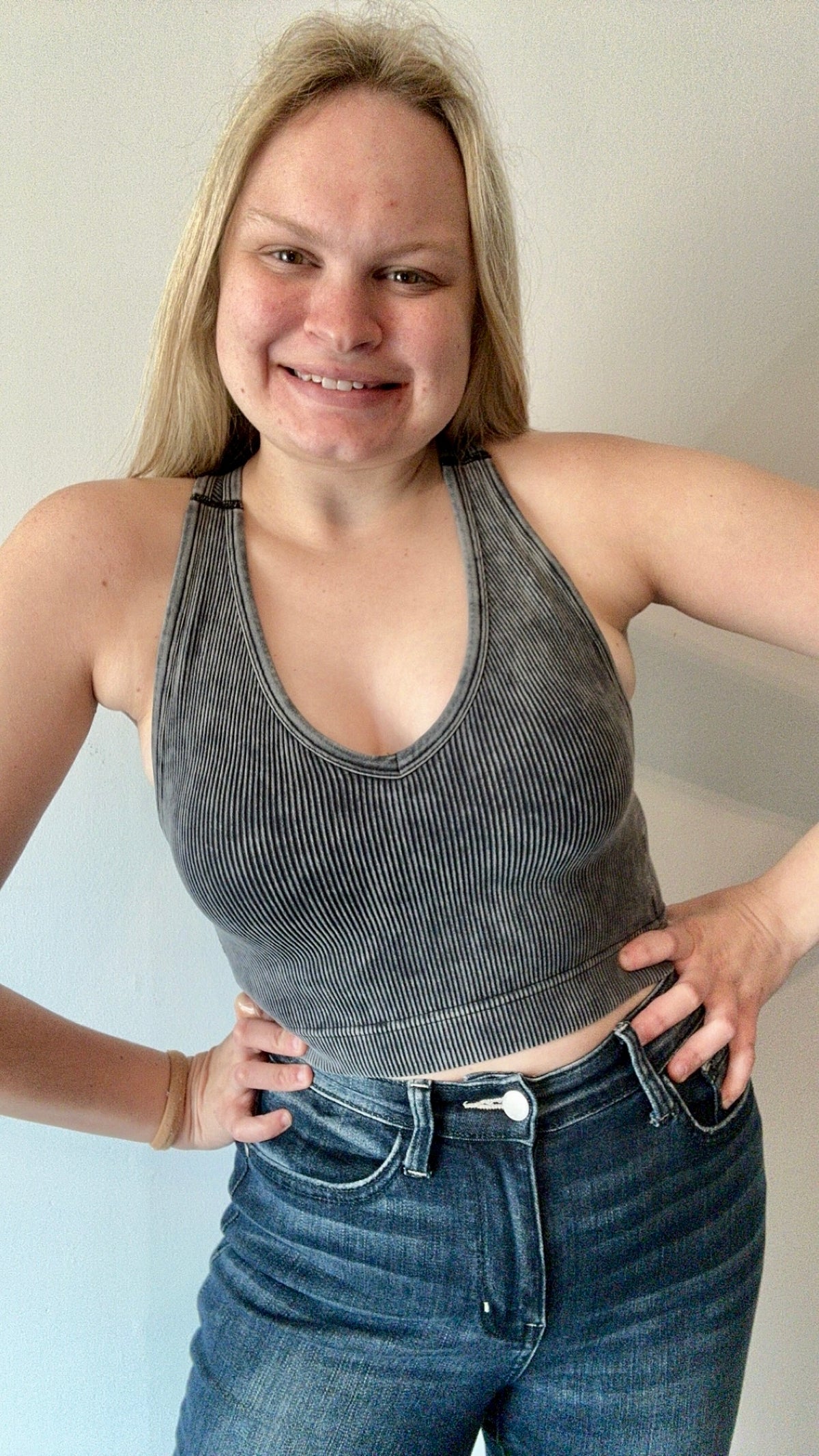 Ribbed Cropped Razorback Tank