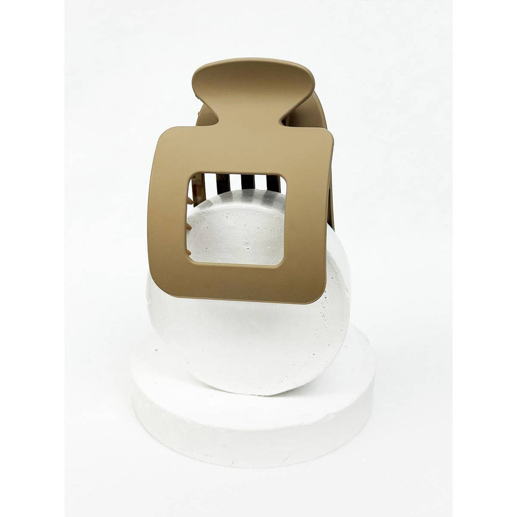 Matte Square Shape Flat Hair Claw Clips