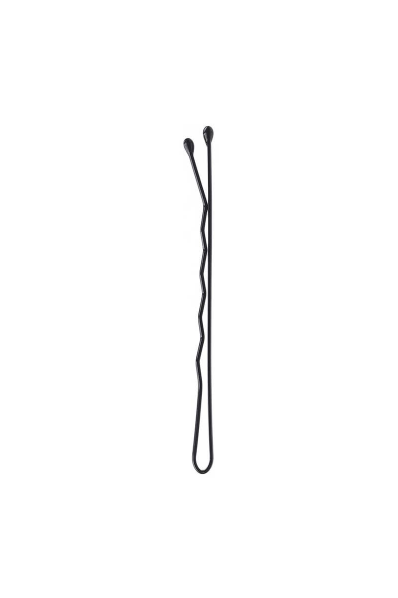 Black hair pin on a white background