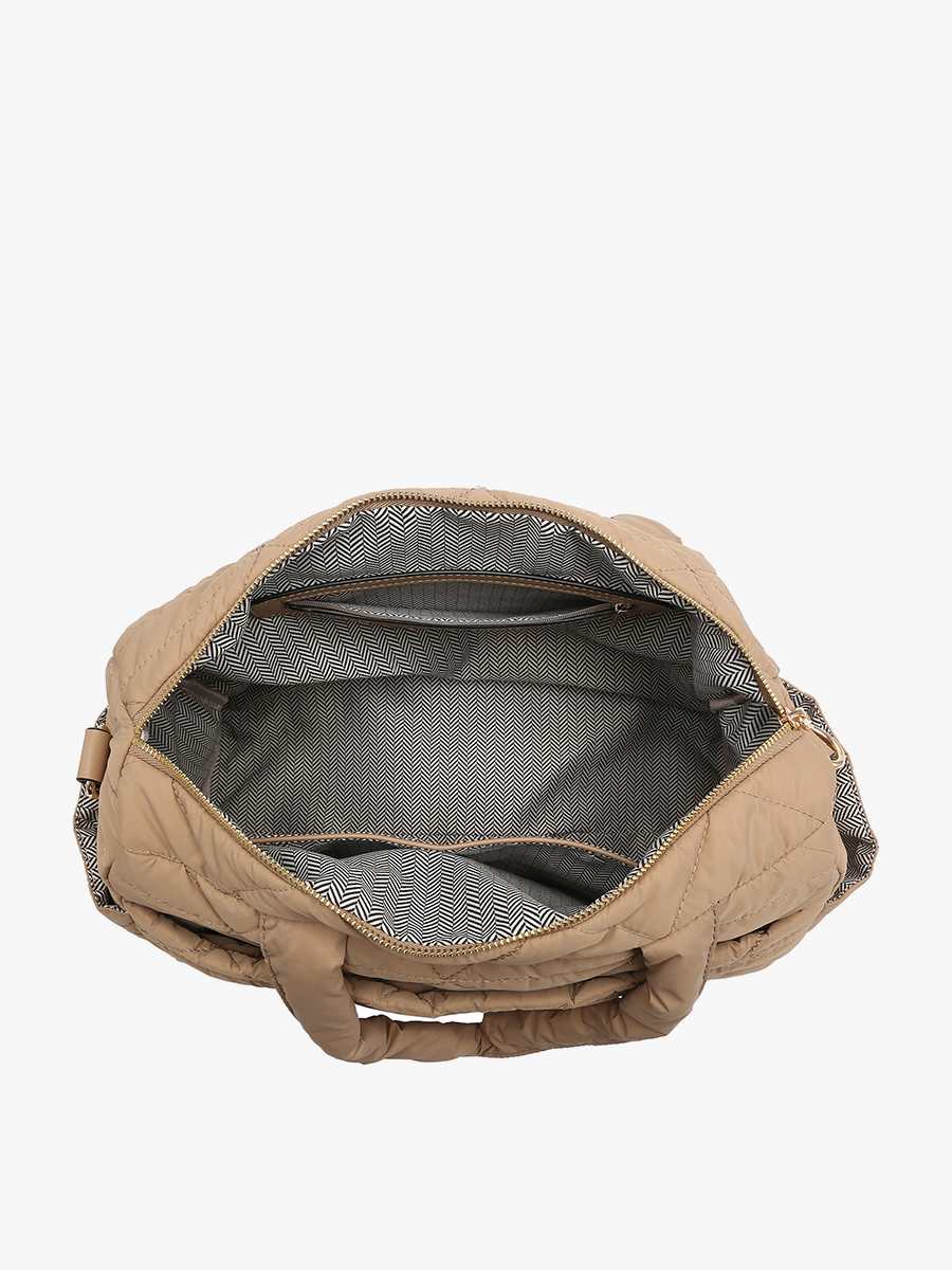 Black Billie Quilted Nylon Satchel