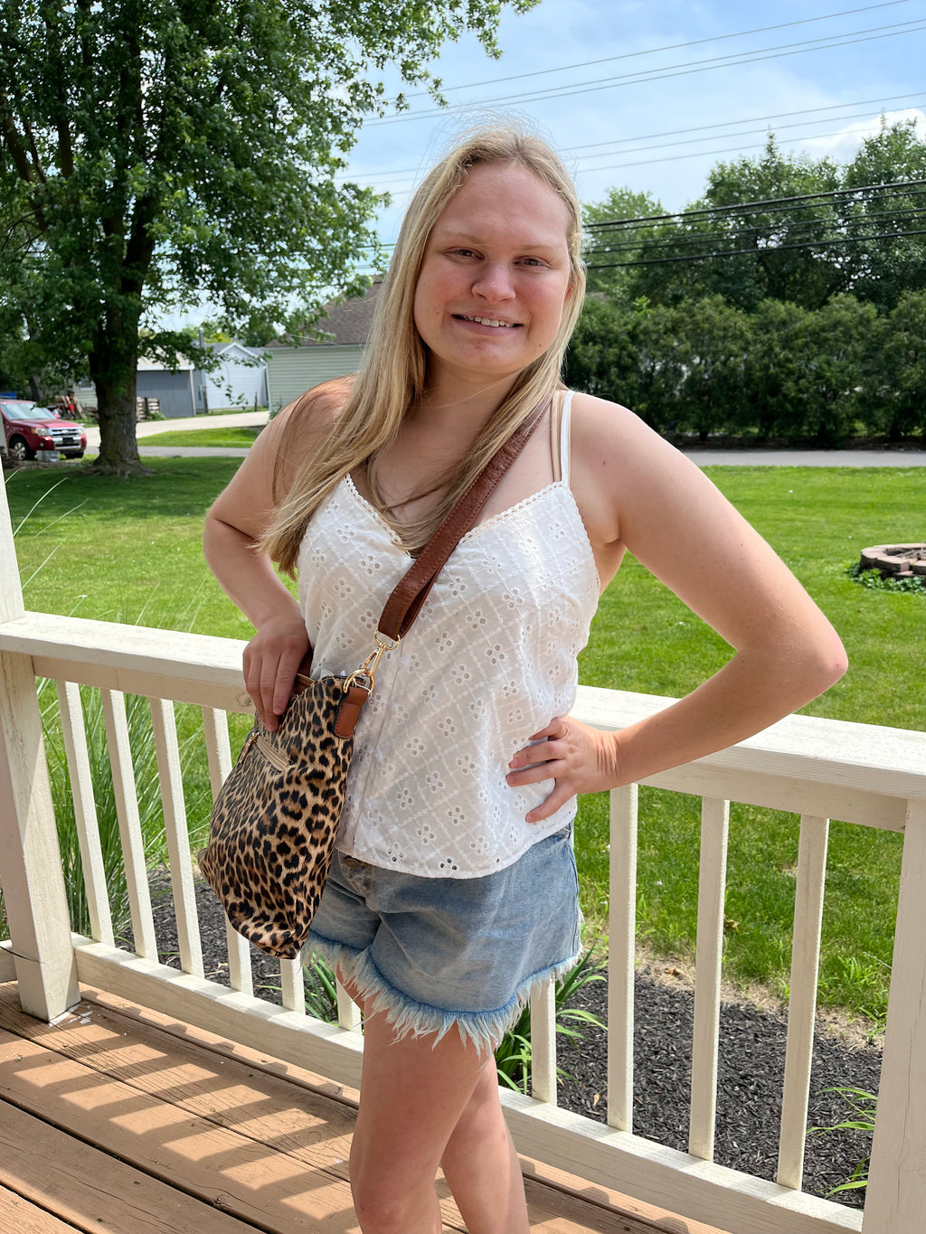 132- White Floral Lace Tank