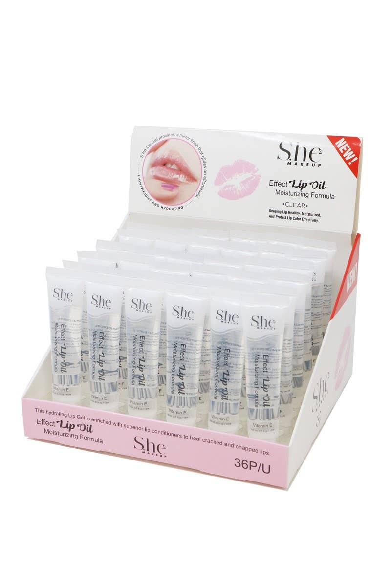Makeup She LG07C Vitamin E Clear Lip Oil Gloss - 36pc