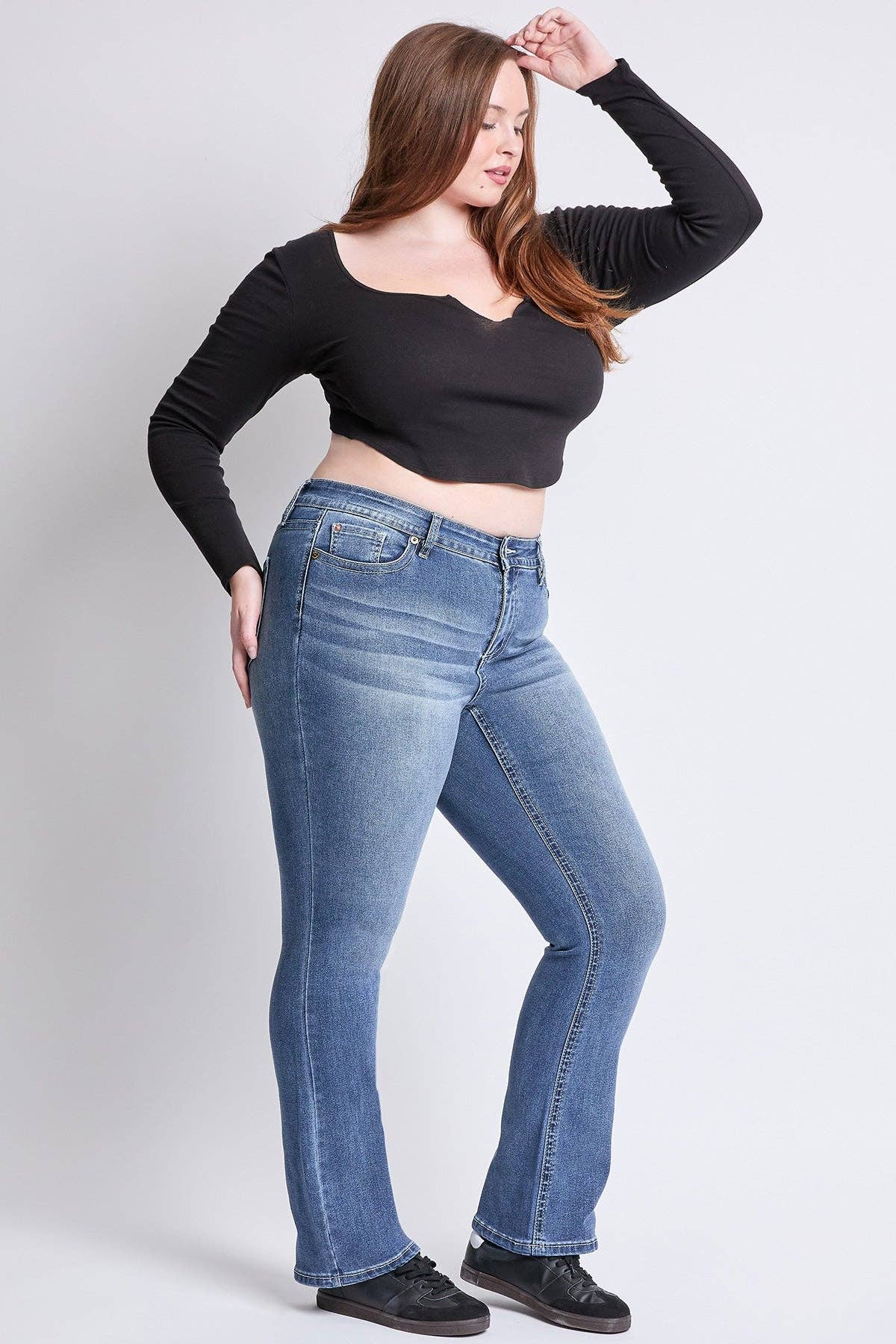 Mid Rise Stretch Bootcut Jeans