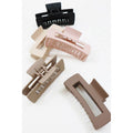 Neutral Color Matte Cut Out Rectangle Hair Claw