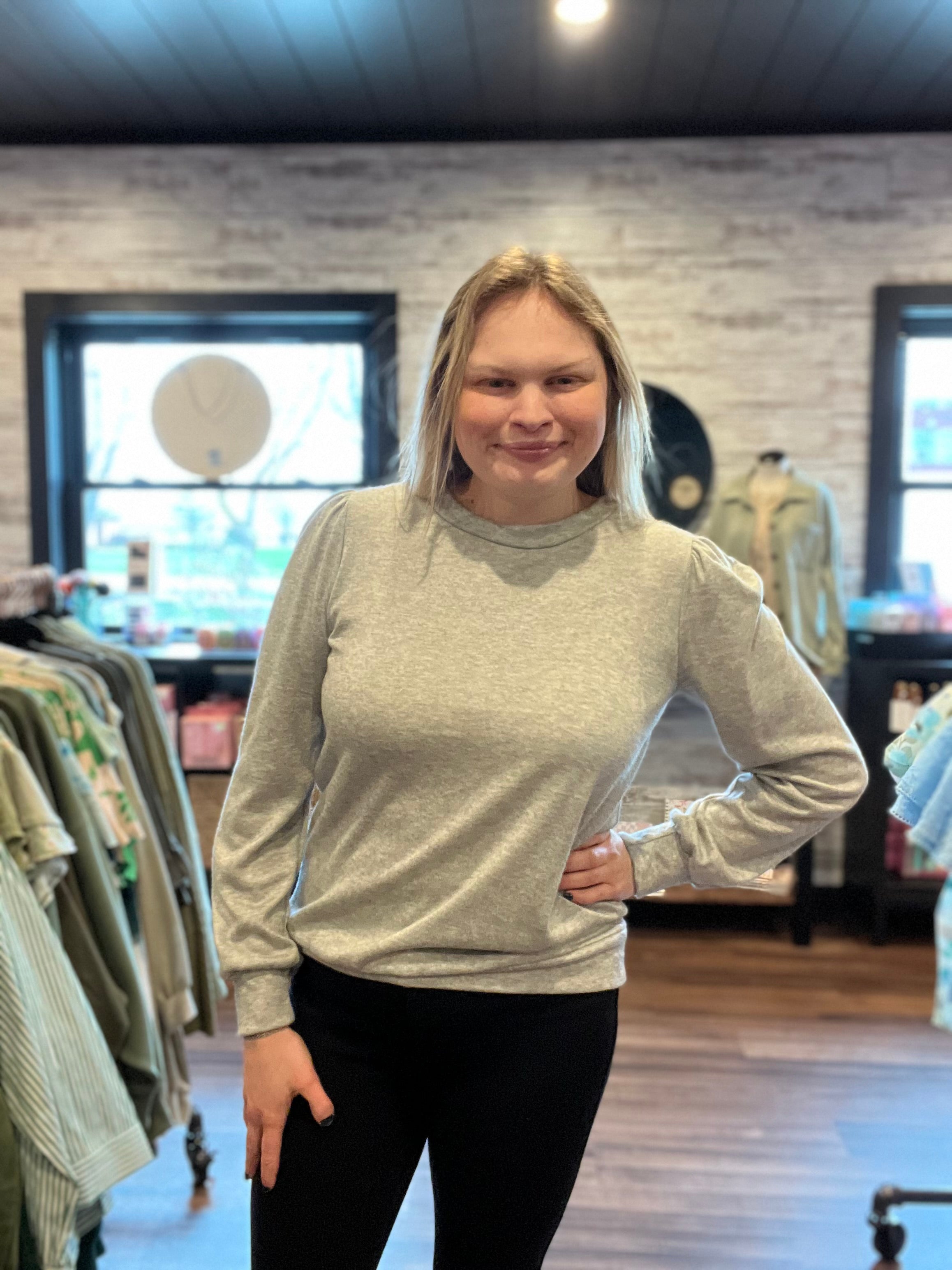 Light Gray Knit Top