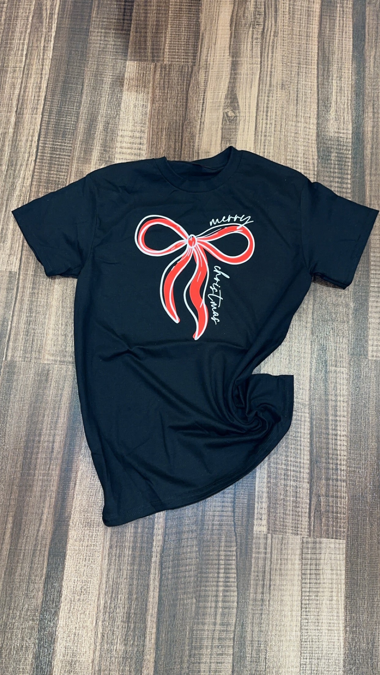Merry Christmas Bow Graphic Tee
