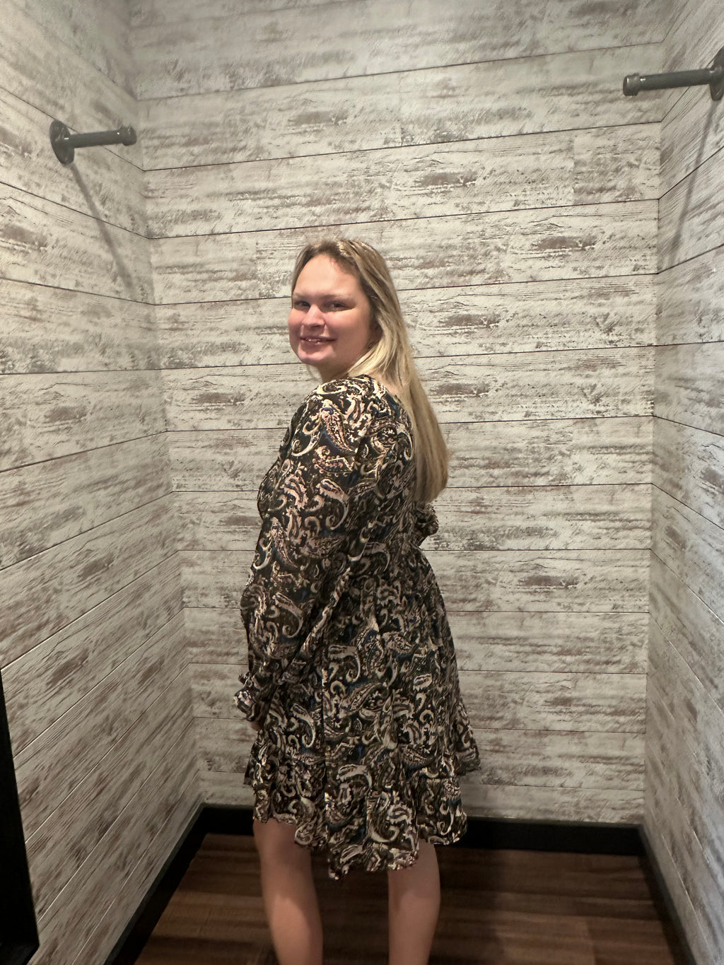 Multi Print Black Dress