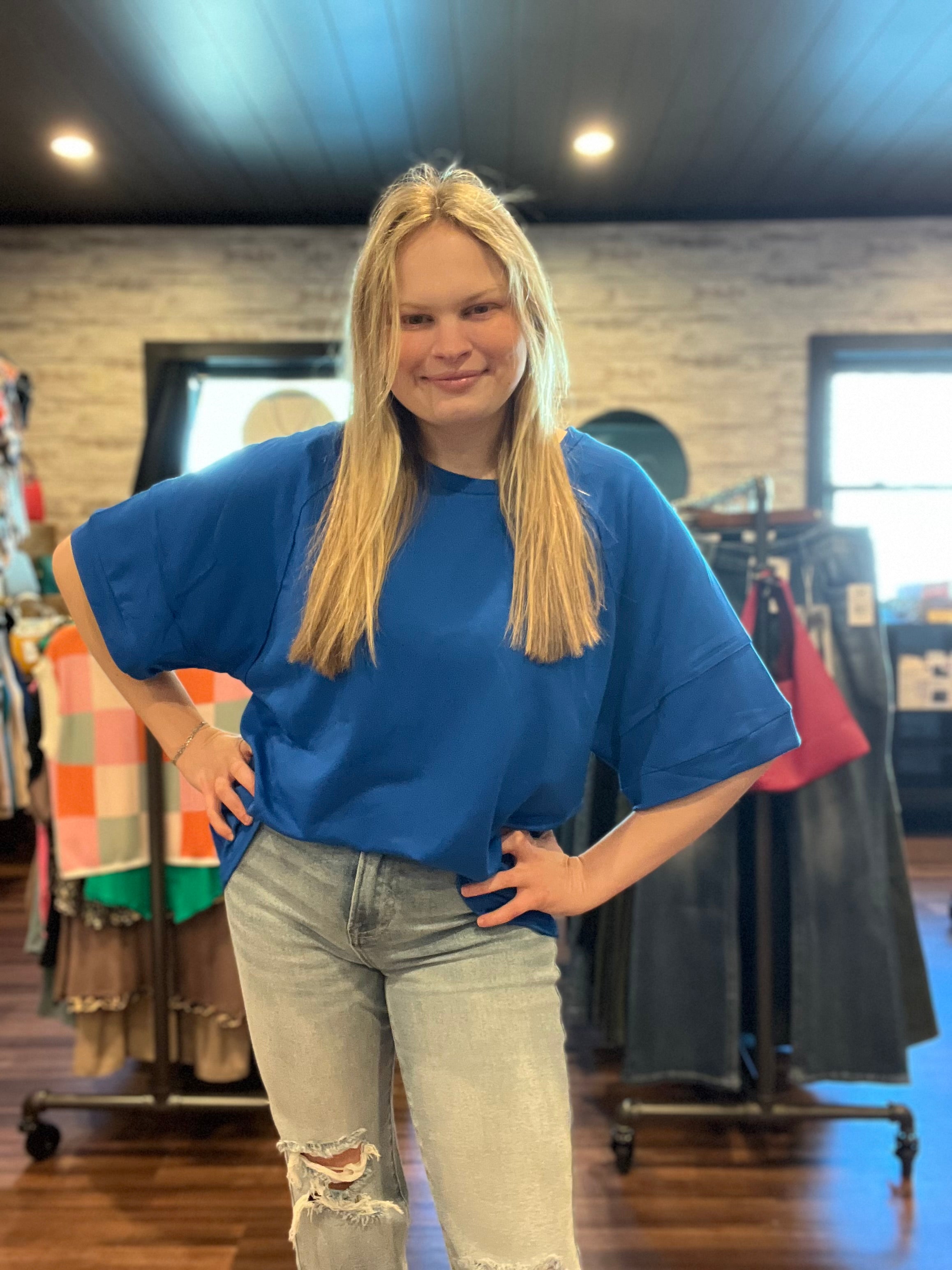 Royal Blue Oversized Tee