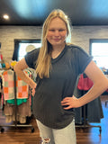 Charcoal Ribbed Top