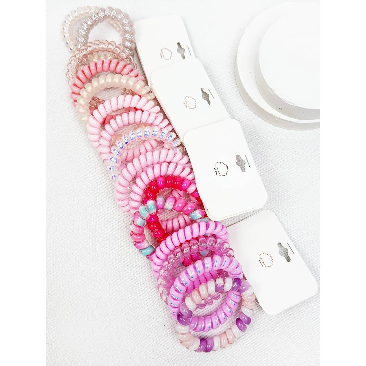 Pink Shades of Multi Shades Spiral Hair Ties