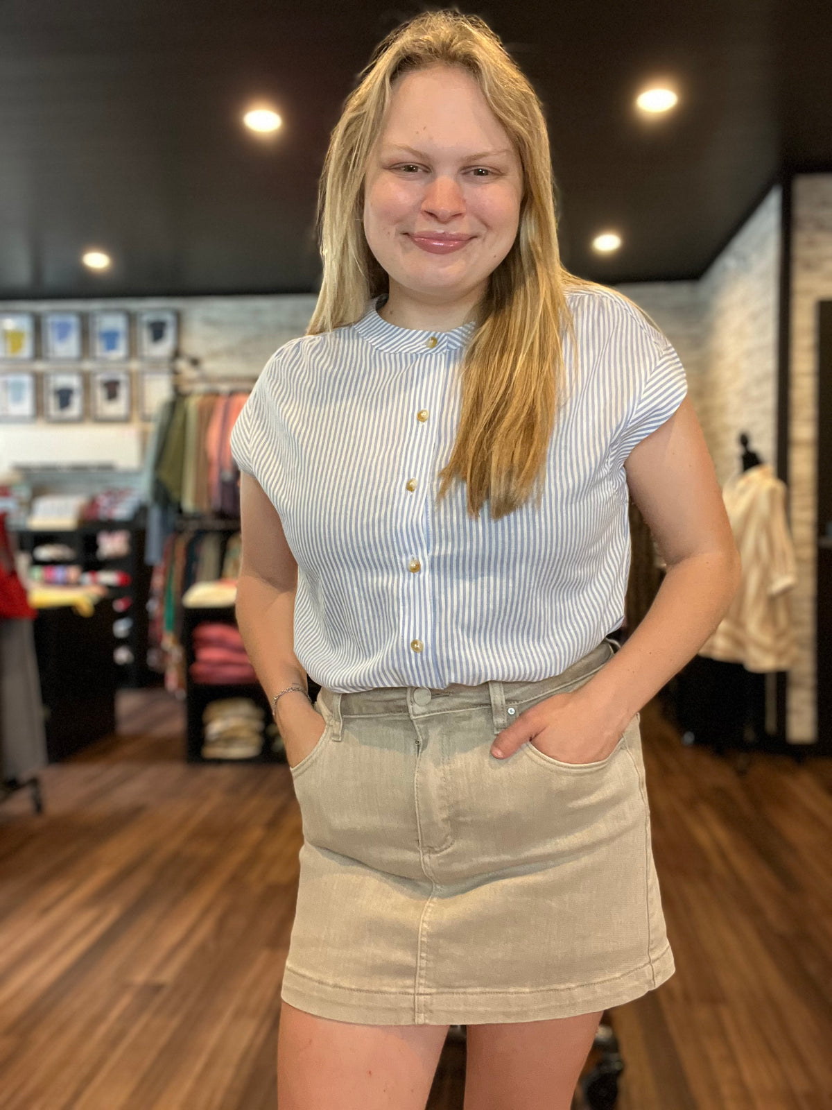 Light Blue Button Down Blouse