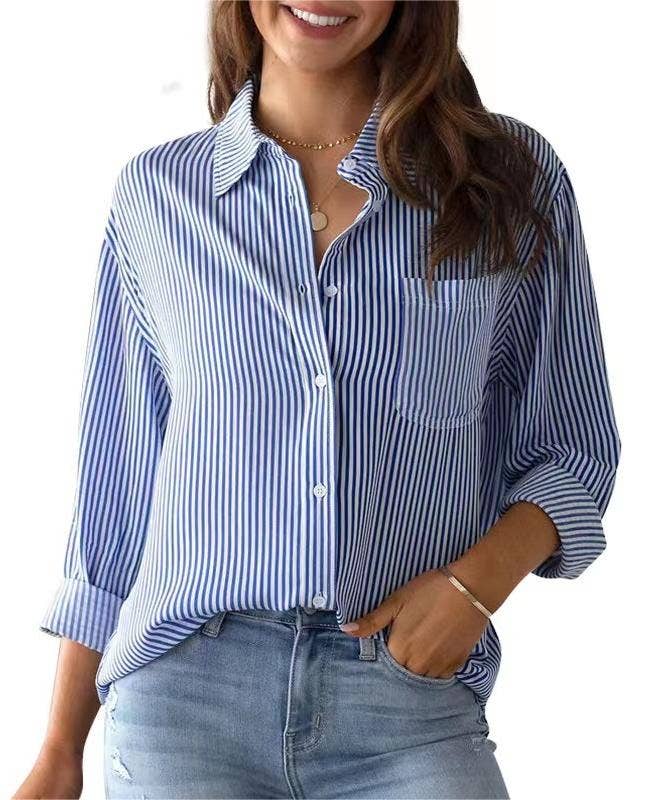 Striped Long Sleeve Blouse