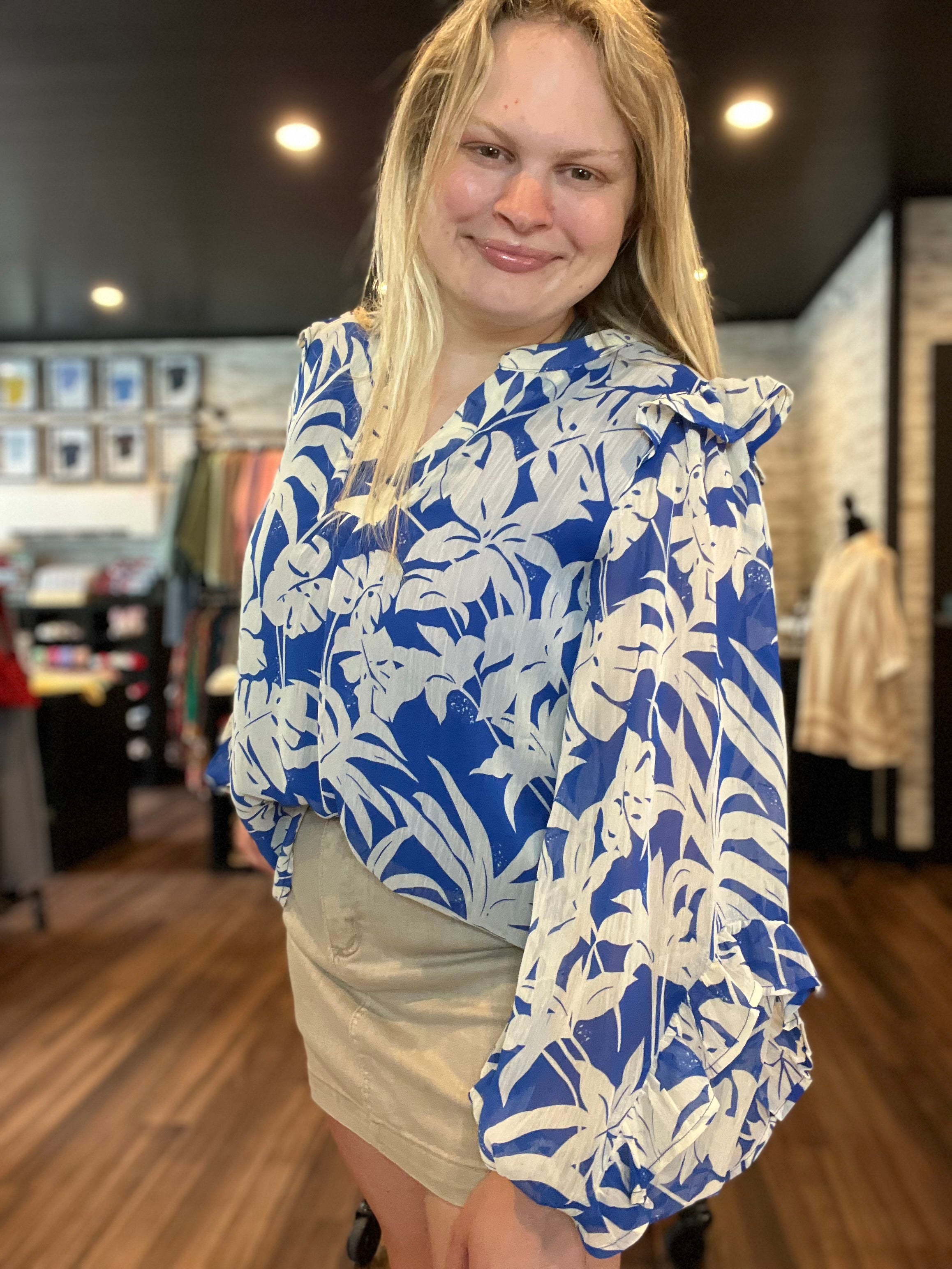 Royal Blue Blouse