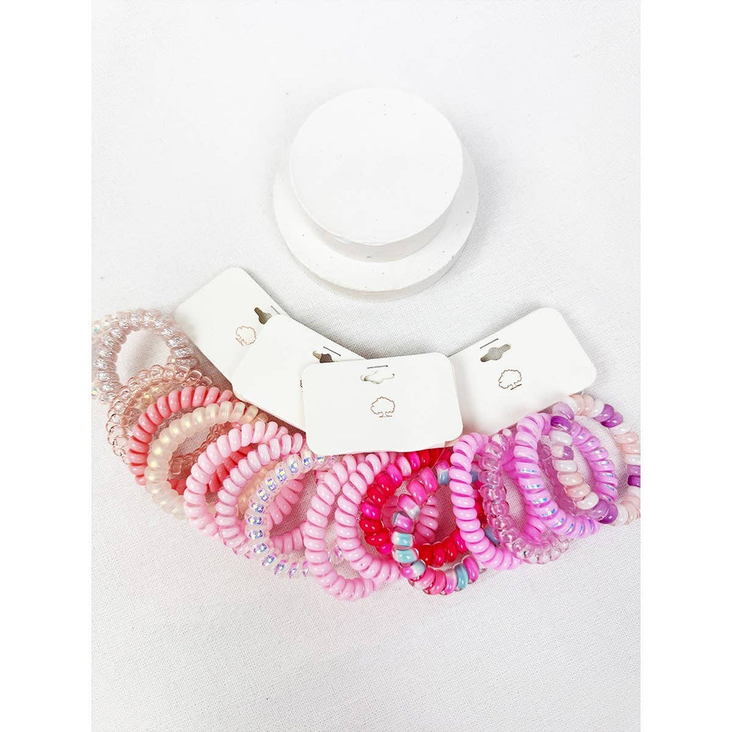 Pink Shades of Multi Shades Spiral Hair Ties