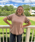 159 Mocha Cheetah Top