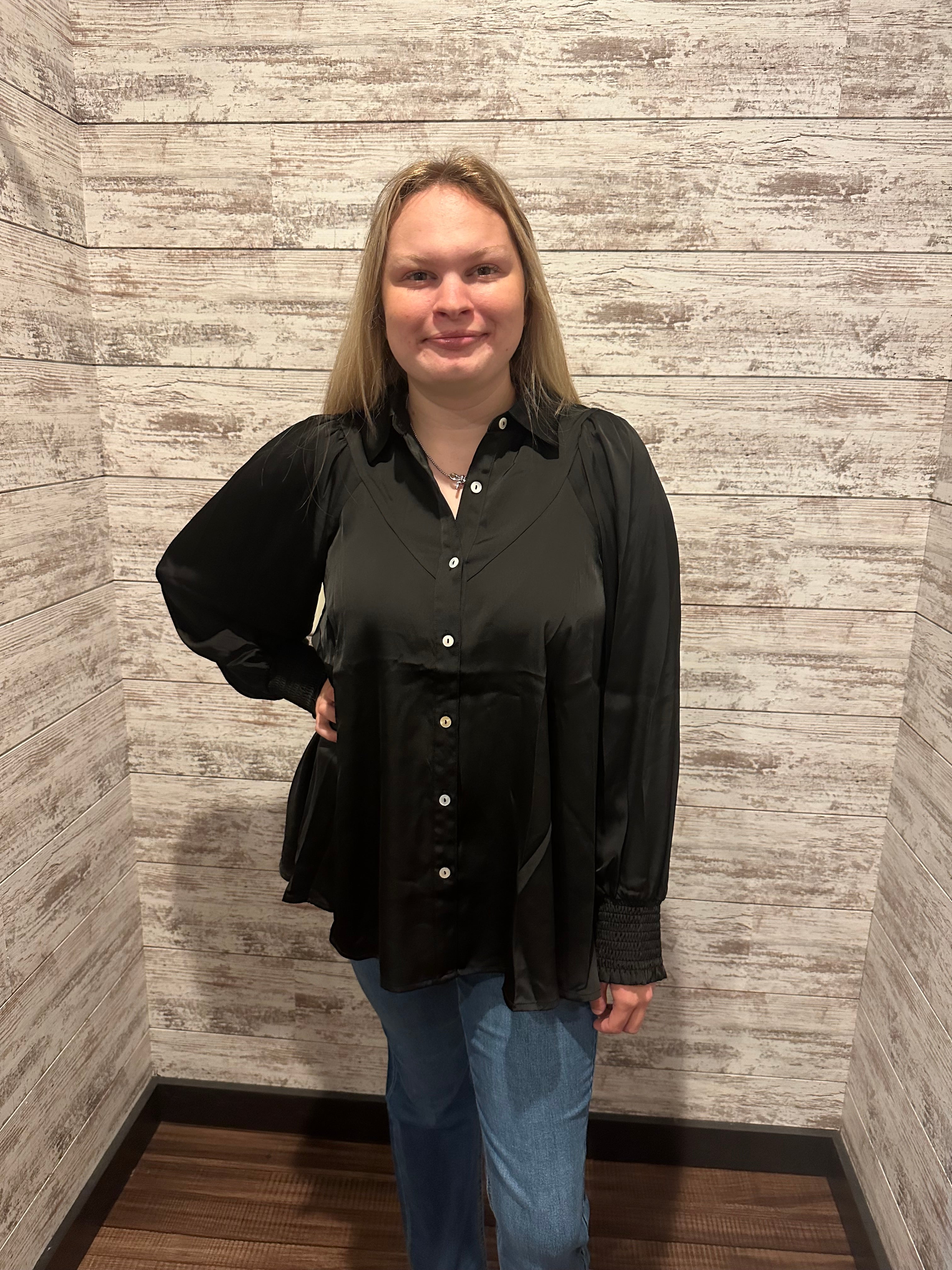 Black Button Up Blouse