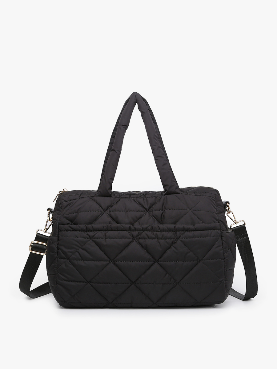 Black Billie Quilted Nylon Satchel