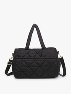 Black Billie Quilted Nylon Satchel