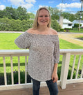 Off Shoulder Poke-A-Dot Blouse