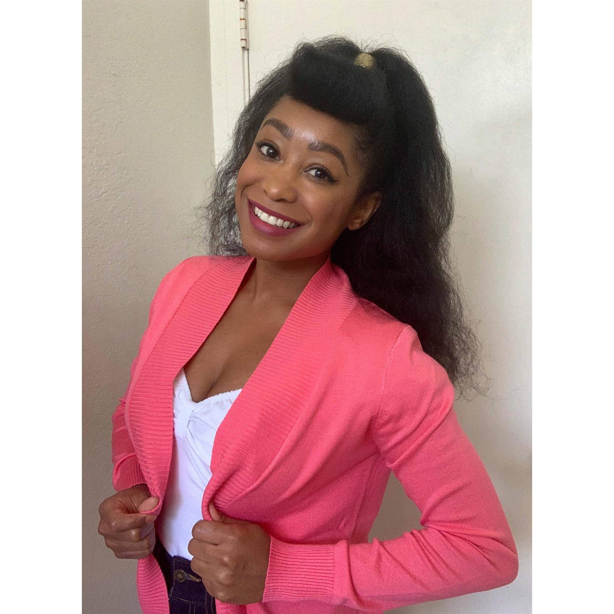 Long Sleeve Open Front Knit Shrug w/ Pocket Cardigan