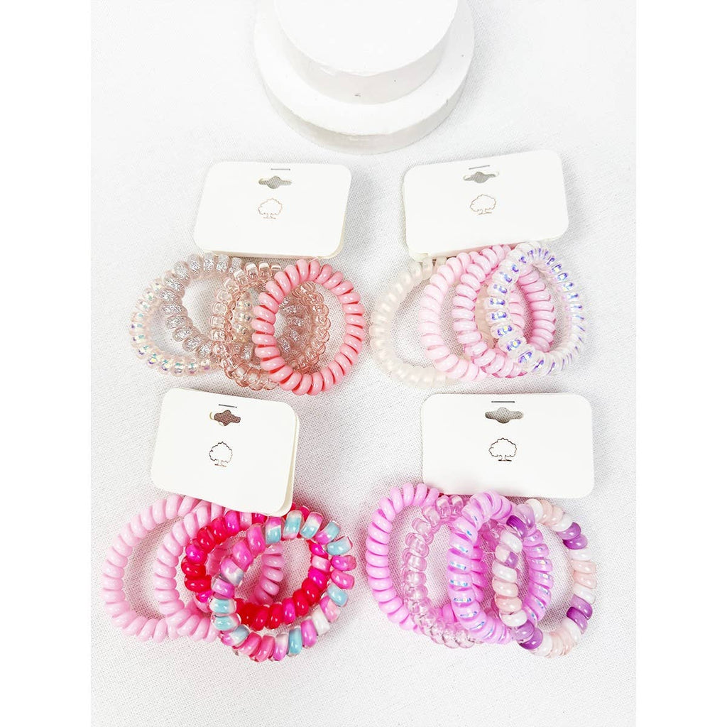 Pink Shades of Multi Shades Spiral Hair Ties