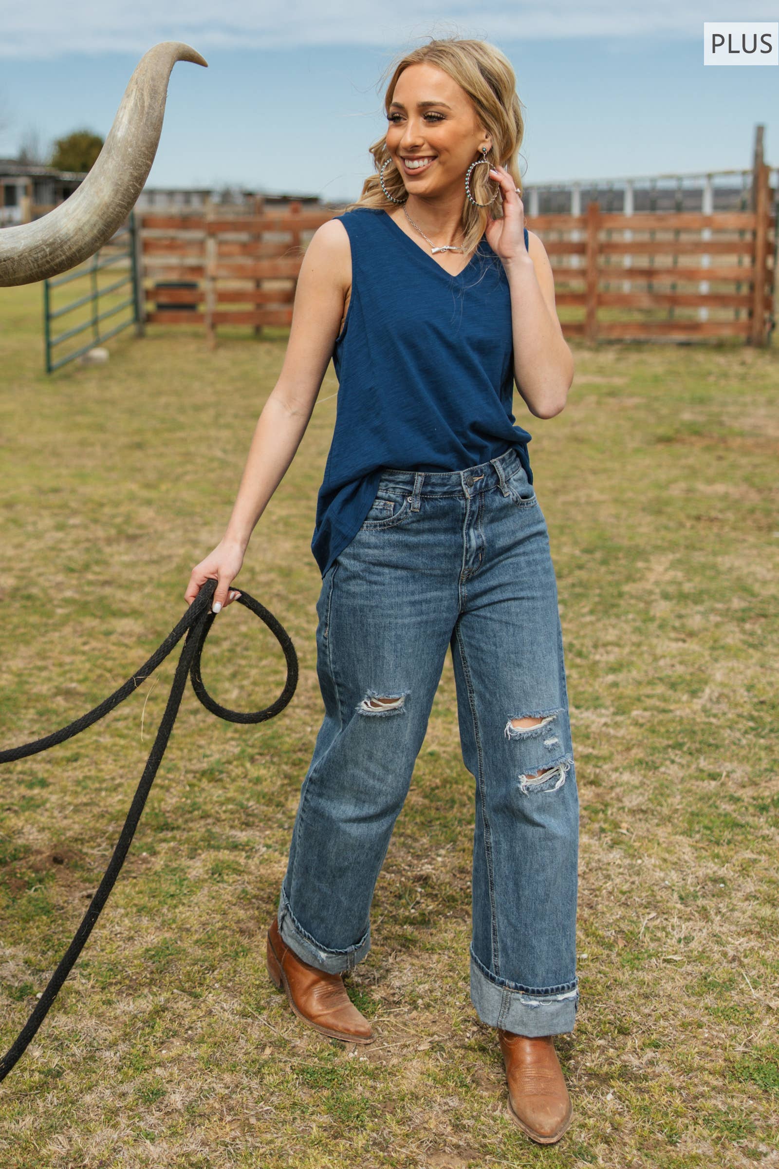 Basic V Neck Cotton Tank Top
