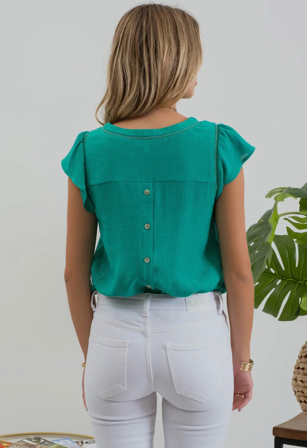 Tulip Sleeve Blouse Kelly Green