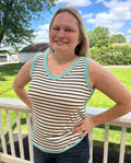 Teal/Black Striped Tank