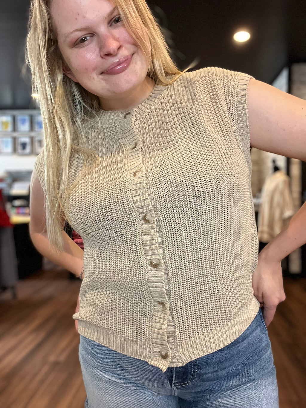 Khaki Knit Vest