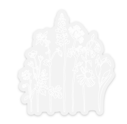 Clear Meadow Floral Mental Health Awareness Sticker