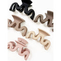 Matte Color Wavy Shaped Hair Claw Clip