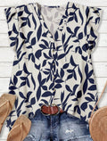 Casual Minimalist Women Shirt Flutter Sleeve Blouse