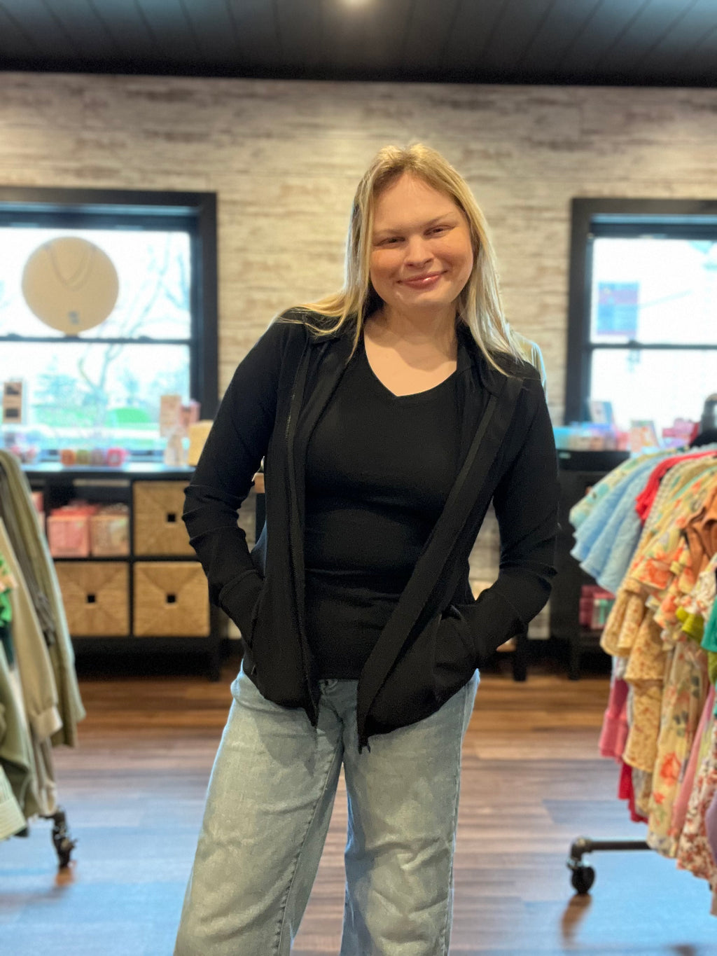 Black Nylon Ribbed Jacket