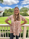 138/139 Floral Print Tiered Top