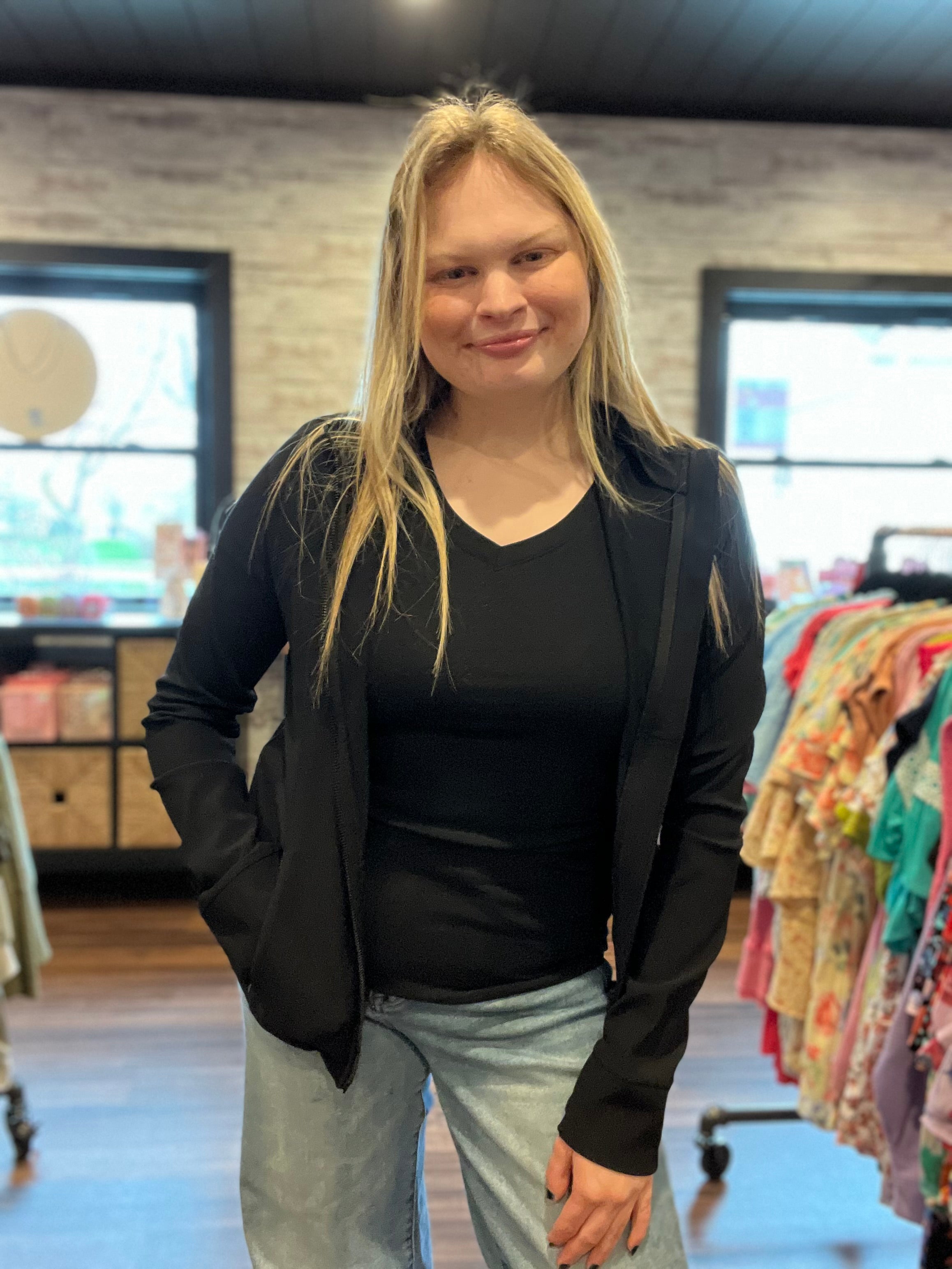 Black Nylon Ribbed Jacket