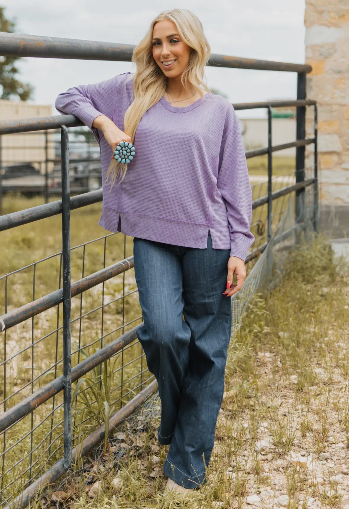 Lilac Comfort Thermal Two Toned Top