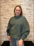 Ribbed Balloon Sleeve Pullover
